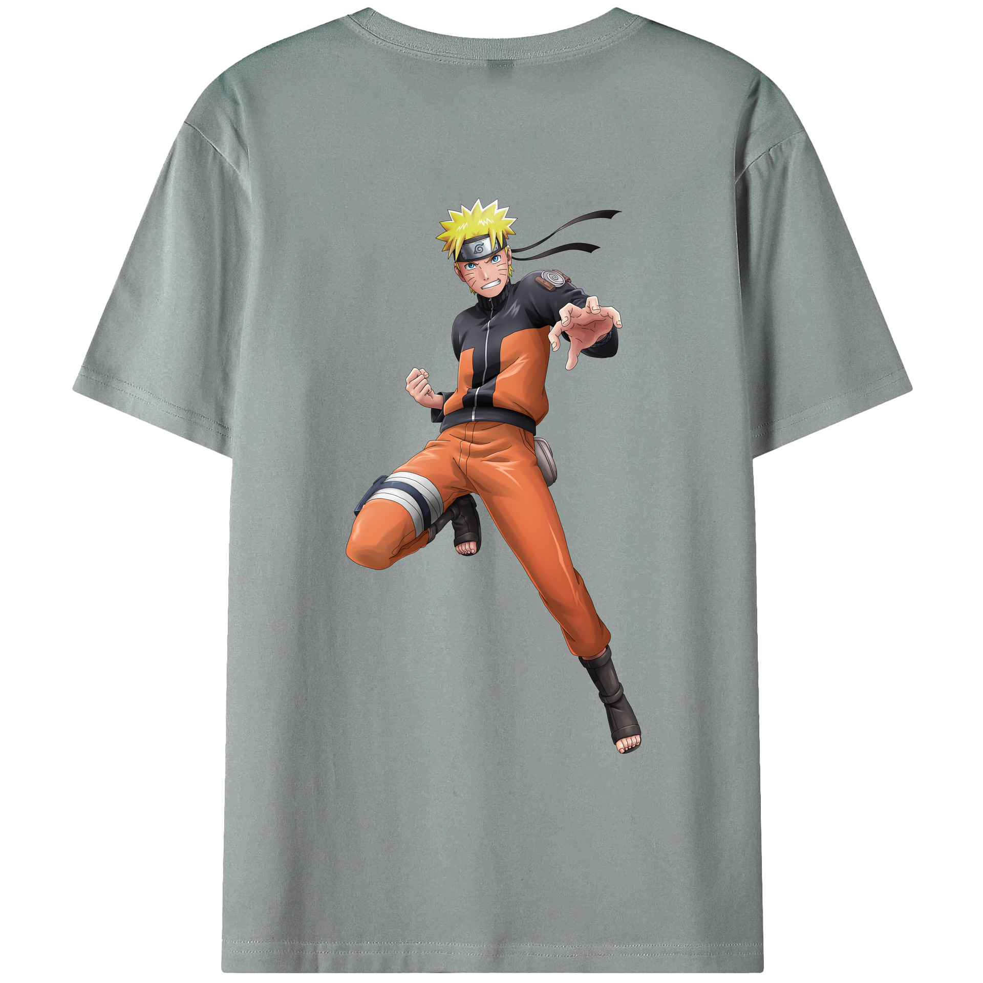 （画像用） NARUTO -ナルト- うずまき ナルト Uzumaki Naruto 綿100％ メンズ半袖Tシャツ（バックプリント） 通気性